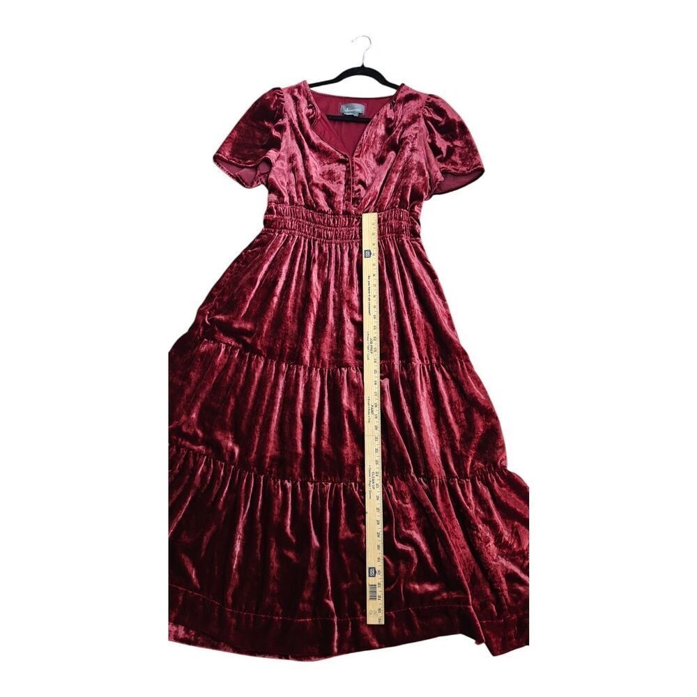 Anthropologie Velvet Maxi Dress in Burgundy Plum - Picture 7 of 11